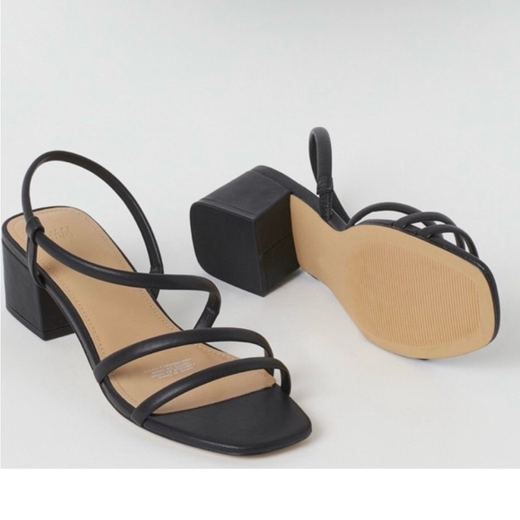 H&M Black Strappy Heeled Sandals - Picture 1 of 4